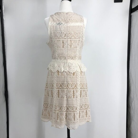 NWT ALL SAINTS Lace Pattern Melia  Mini Dress in oyster white Size 6 - Picture 3 of 16